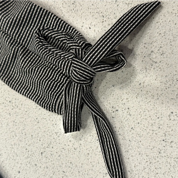 Dreaming of Stripes Off the Shoulder Top- Black & White - Picture 12 of 13